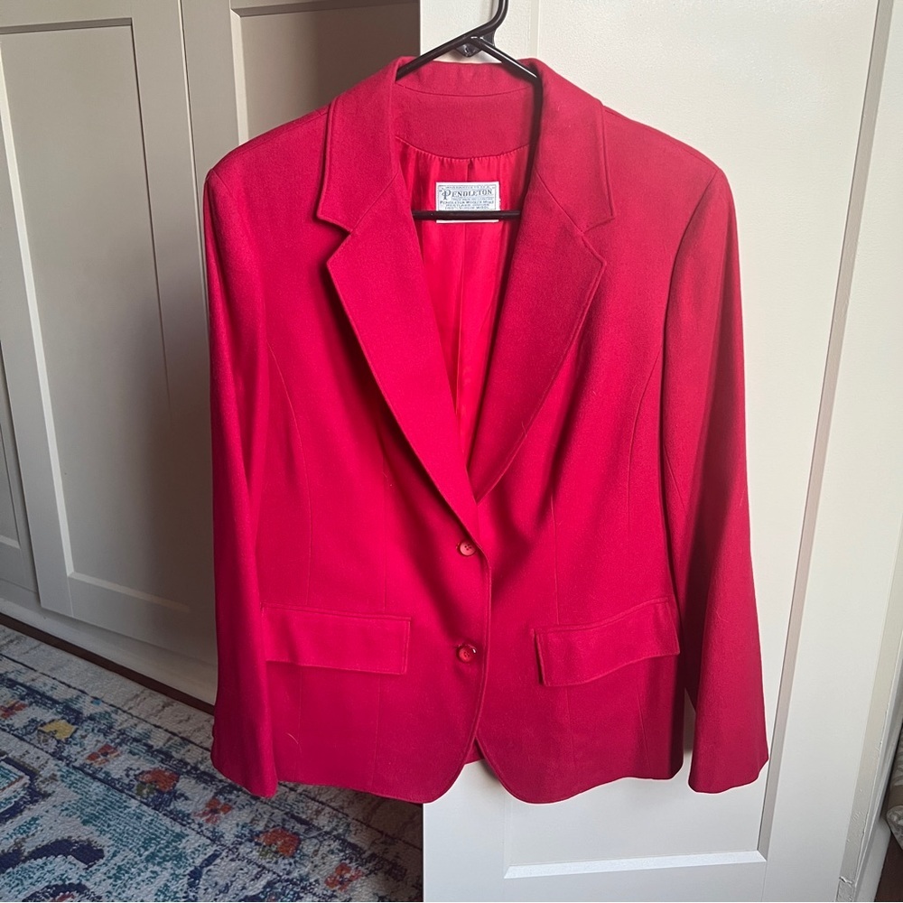 Vintage Pendleton 100% Virgin Wool pink Two-Button Blazer size large
